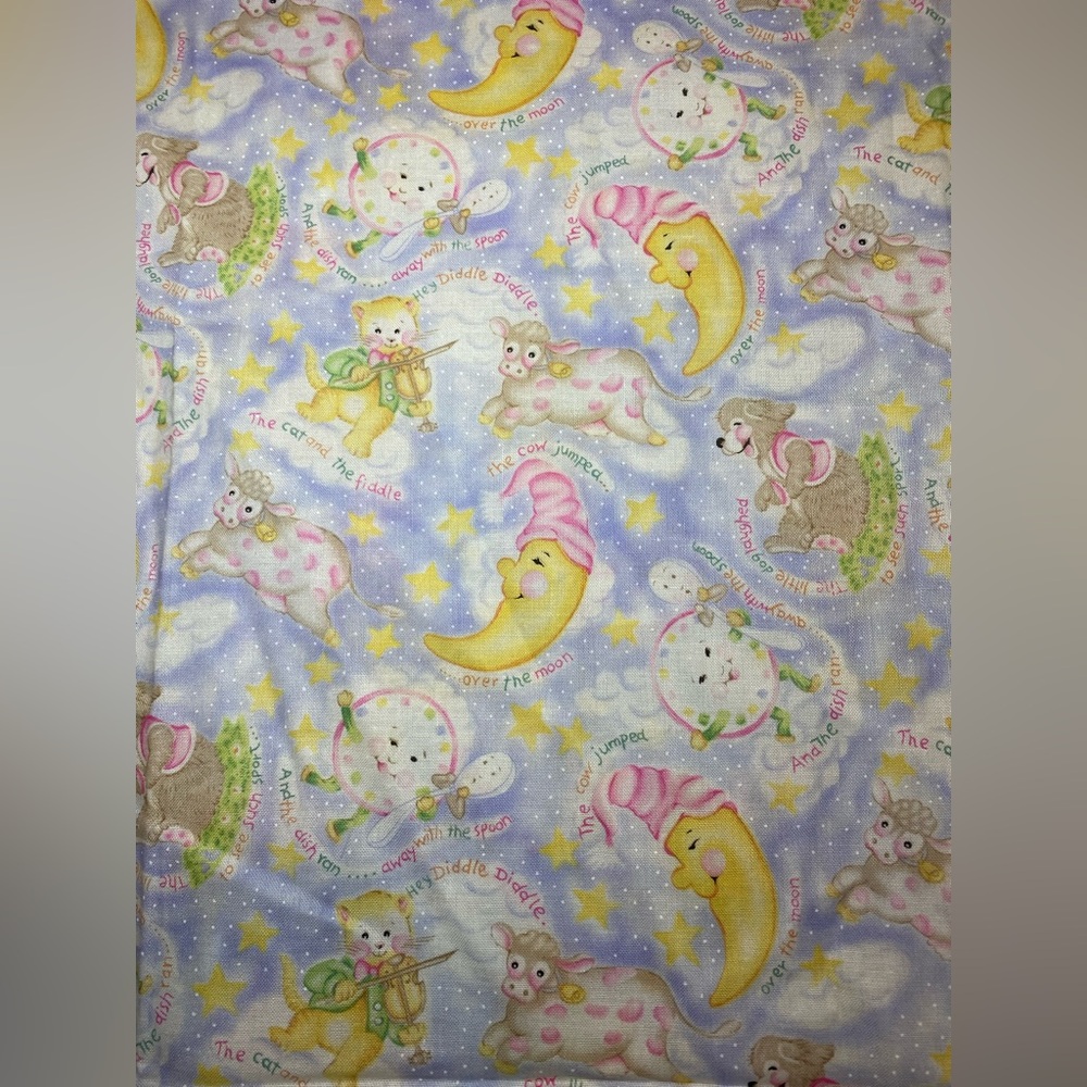 Over The Moon Betty Whiteaker Spring Industries 1 Yard Vtg 45” Fabric Sewing